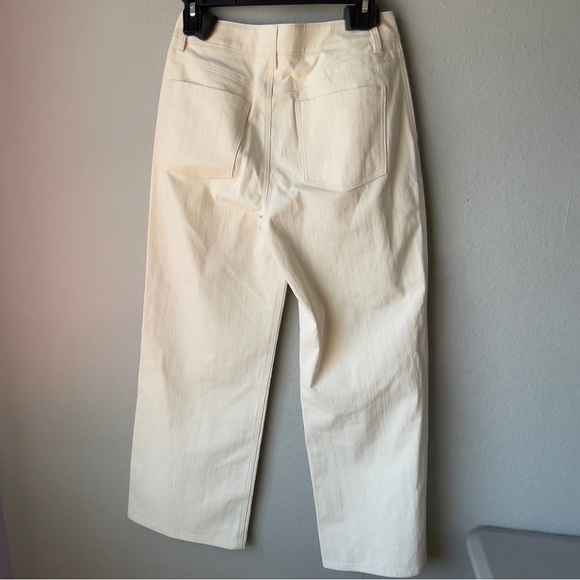 Jenni Kayne High Rise Wide Leg Jeans In Natural Sz 2 NWT Neutral Minimalist Crop - Picture 2 of 14